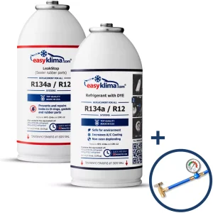EasyKlima Zestaw do napełniania klimatyzacji z uszczelniaczem LeakStop